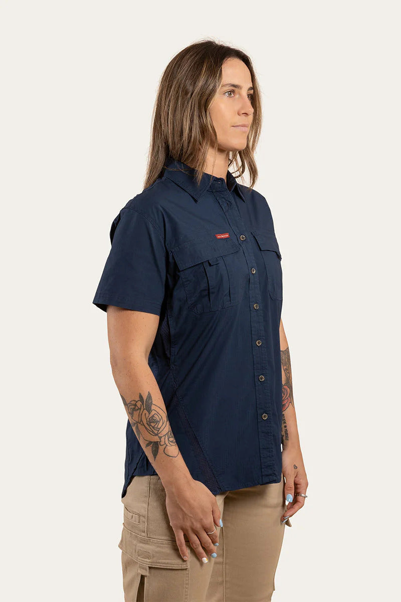 Ringers Western Womens Ashburton S/S Ripstop Workshirt (221111RW) Dark Navy [GD]