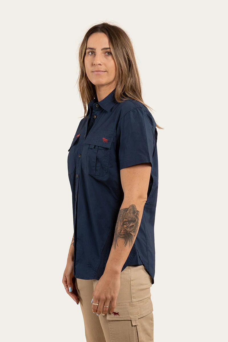 Ringers Western Womens Ashburton S/S Ripstop Workshirt (221111RW) Dark Navy [GD]