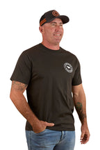 Ringers Western Mens Signature Bull Loose S/S Tee (120201560) Charcoal/White