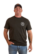 Ringers Western Mens Signature Bull Loose S/S Tee (120201560) Charcoal/White