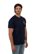 Ringers Western Mens Signature Bull Loose Fit S/S Tee (120201560) Navy/Orange