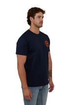 Ringers Western Mens Signature Bull Loose Fit S/S Tee (120201560) Navy/Orange