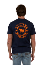 Ringers Western Mens Signature Bull Loose Fit S/S Tee (120201560) Navy/Orange