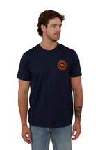 Ringers Western Mens Signature Bull Loose Fit S/S Tee (120201560) Navy/Orange