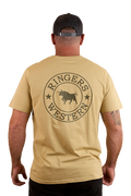 Ringers Western Mens Signature Bull Loose Fit S/S Tee (120201560) Pale Olive/Military Green