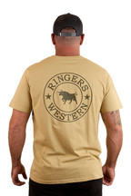 Ringers Western Mens Signature Bull Loose Fit S/S Tee (120201560) Pale Olive/Military Green