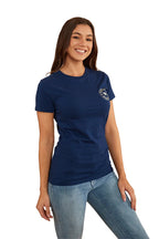 Ringers Western Womens Signature Bull Classic Fit S/S Tee (220016RW) Navy/Silver [SD]