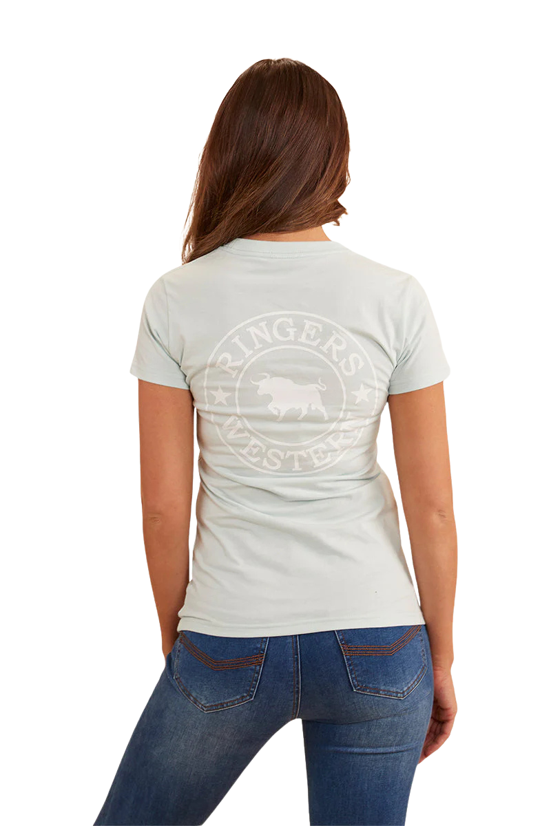 Ringers Western Womens Signature Bull Classic Fit S/S Tee (220016RW) Skylight [SD]