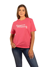 Ringers Western Womens Monash Loose Fit S/S Tee (221107RW) Melon/White  [SD]