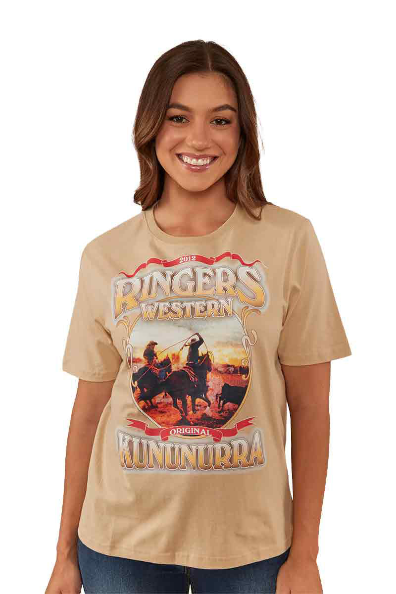 Ringers Western Womens Breakaway Loose Fit Tee (222102RW) Dark Sand  [SD]