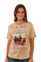 Ringers Western Womens Breakaway Loose Fit Tee (222102RW) Dark Sand  [SD]