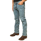 Ringers Western Mens Muster Slim Straight Mid Rise Jeans (121091RW) Light Wash Blue 