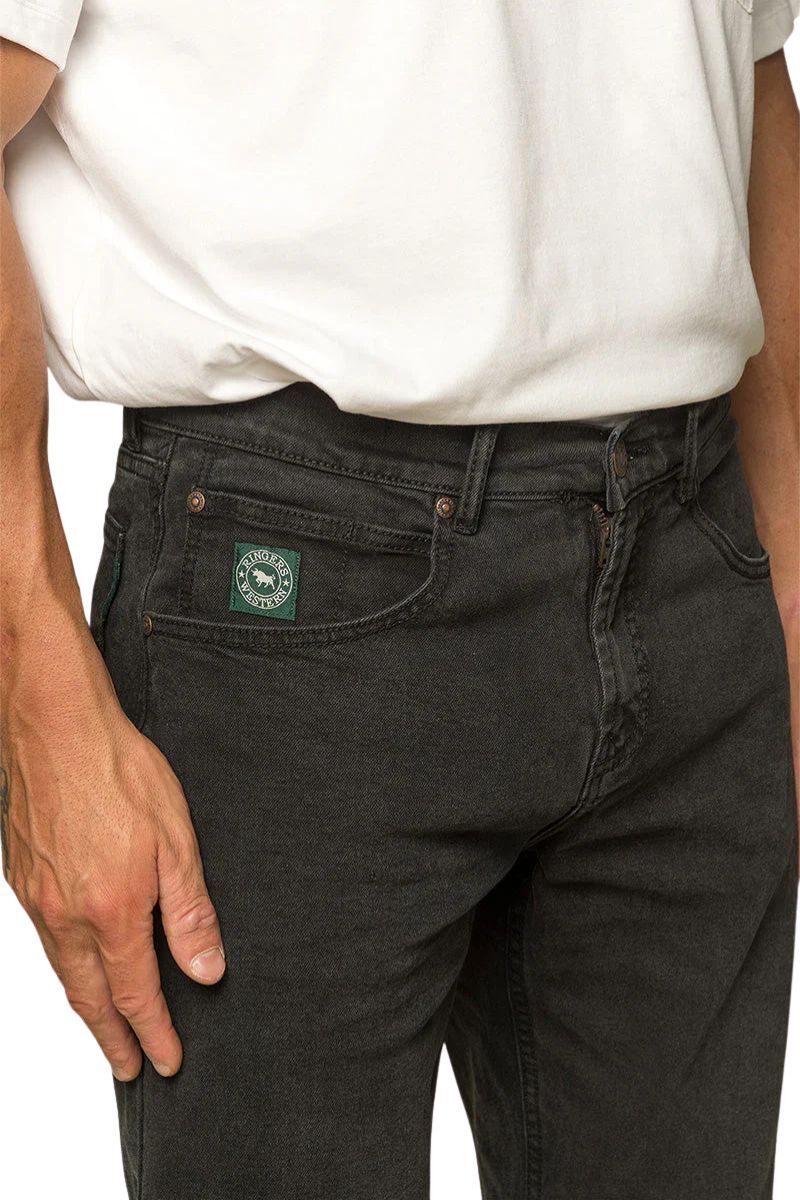 Ringers Western Mens Muster Slim Straight Fit Jeans (121091RW) Black
