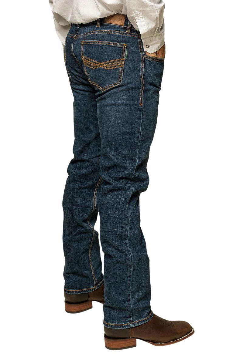 Ringers Western Mens Muster Slim Straight Fit Jeans (121091RW) Dark Wash Blue