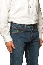 Ringers Western Mens Muster Slim Straight Fit Jeans (121091RW) Dark Wash Blue