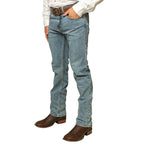 Ringers Western Mens Muster Slim Straight Mid Rise Jeans (121091RW) Light Wash Blue 