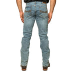 Ringers Western Mens Muster Slim Straight Mid Rise Jeans (121091RW) Light Wash Blue 