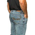 Ringers Western Mens Muster Slim Straight Mid Rise Jeans (121091RW) Light Wash Blue 