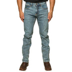 Ringers Western Mens Muster Slim Straight Mid Rise Jeans (121091RW) Light Wash Blue 