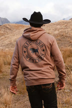 Ringers Western Mens Signature Bull Pullover Hoodie (123050RW) Almond/Black