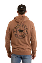 Ringers Western Mens Signature Bull Pullover Hoodie (123050RW) Almond/Black