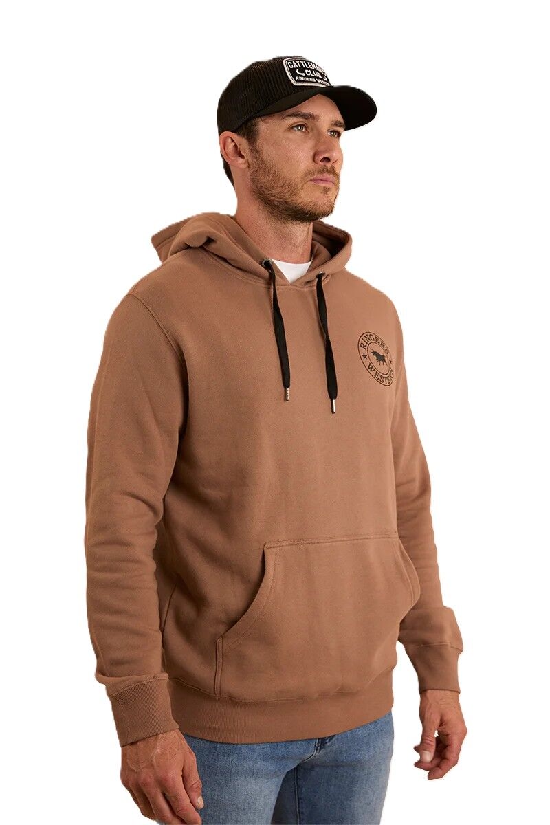 Ringers Western Mens Signature Bull Pullover Hoodie (123050RW) Almond/Black