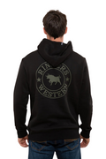 Ringers Western Mens Signature Bull Pullover Hoodie (123050RW) Black/Military Green