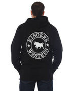 Ringers Western Mens Signature Bull Pullover Hoodie (123050RW) Black/White Print
