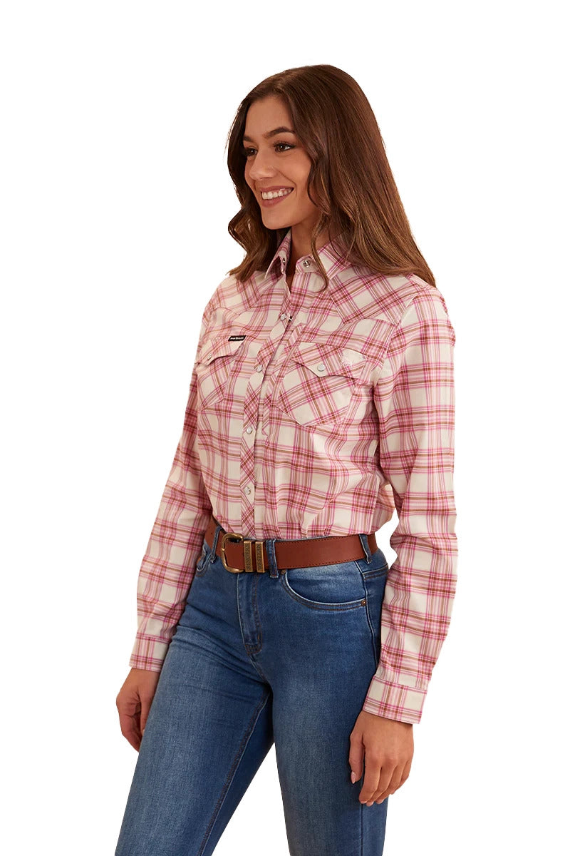 Ringers Western Womens Silverlake L/S Western Shirt (222120RW) Pink Check [SD]