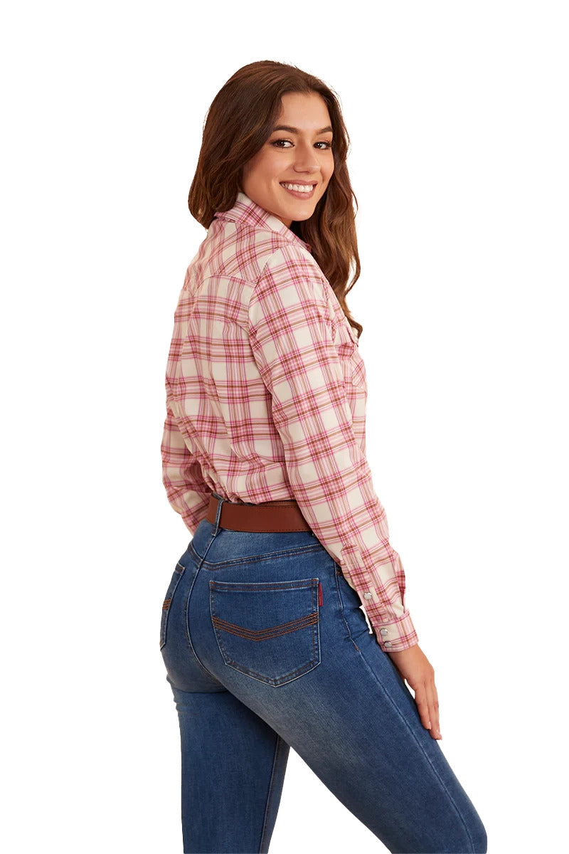 Ringers Western Womens Silverlake L/S Western Shirt (222120RW) Pink Check [SD]