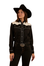 Ringers Western Womens Musgraves L/S Western Shirt (222121RW) Black/Off White