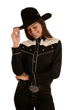 Ringers Western Womens Musgraves L/S Western Shirt (222121RW) Black/Off White