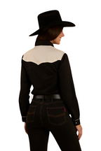 Ringers Western Womens Musgraves L/S Western Shirt (222121RW) Black/Off White