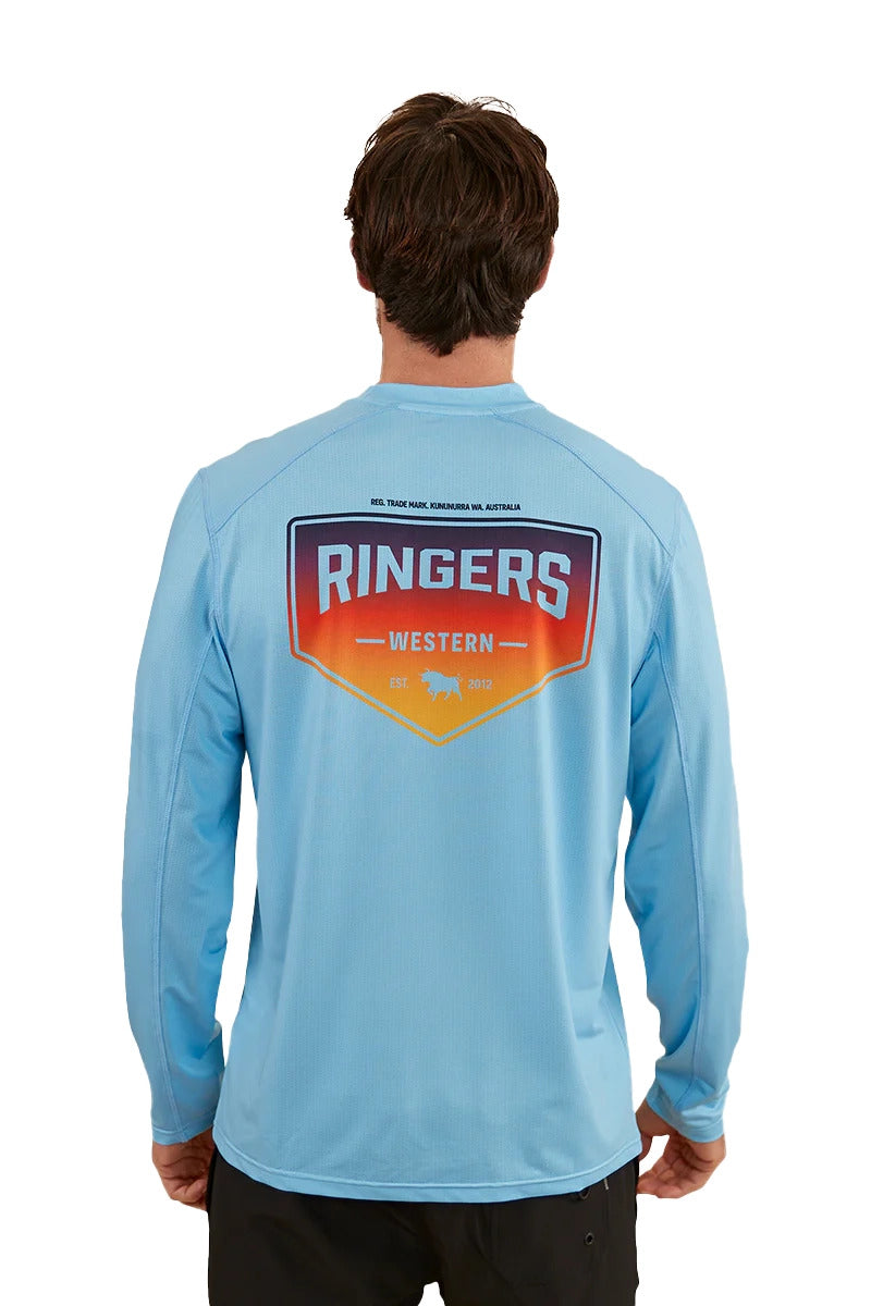 Ringers Western Unisex Squadron UV L/S Tee (423003RW) Sky Blue [GD]