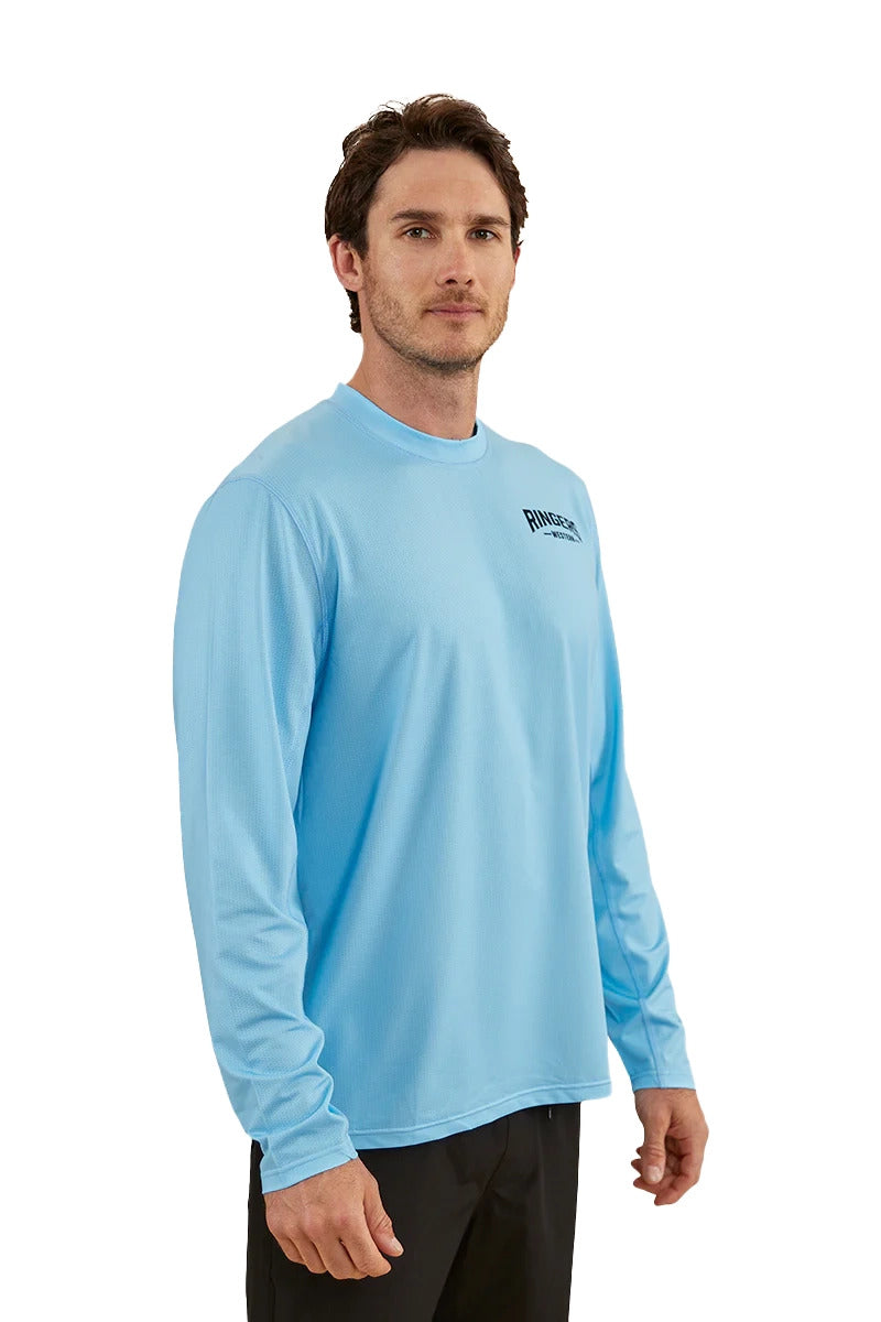 Ringers Western Unisex Squadron UV L/S Tee (423003RW) Sky Blue [GD]