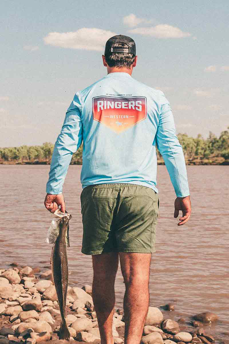Ringers Western Unisex Squadron UV L/S Tee (423003RW) Sky Blue [GD]