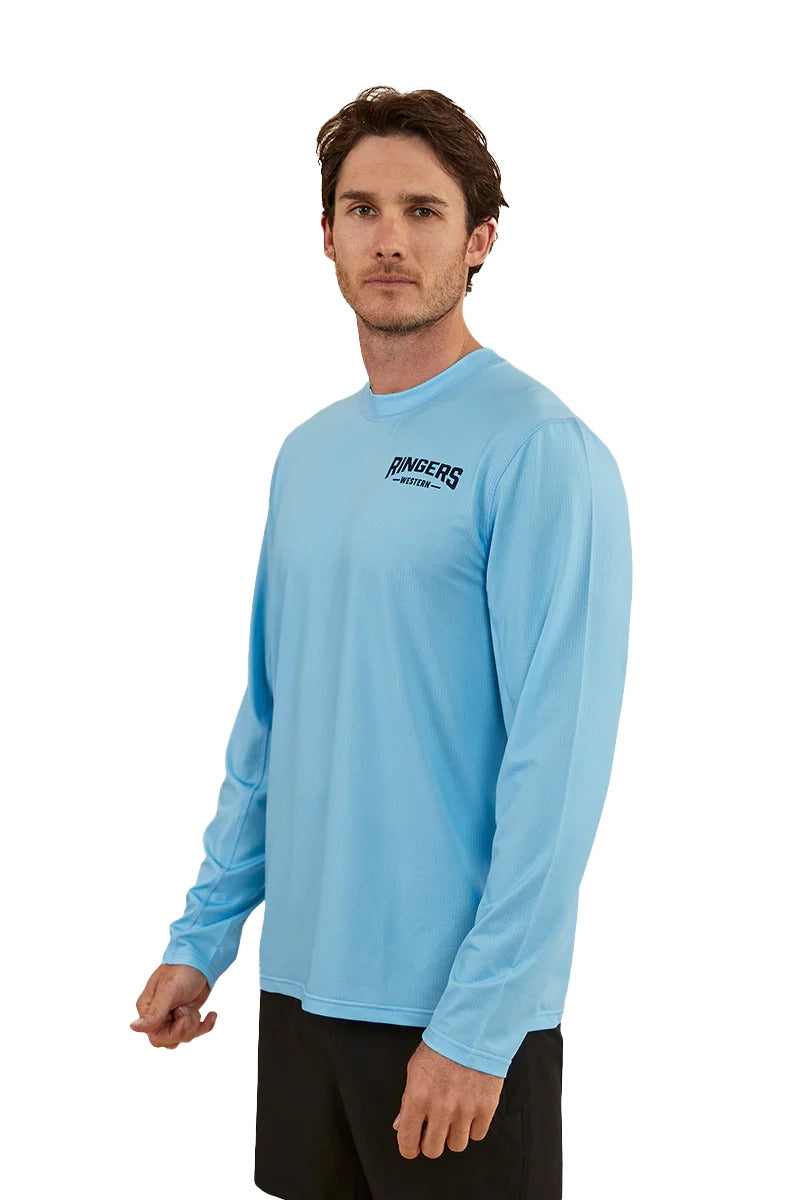 Ringers Western Unisex Squadron UV L/S Tee (423003RW) Sky Blue [GD]