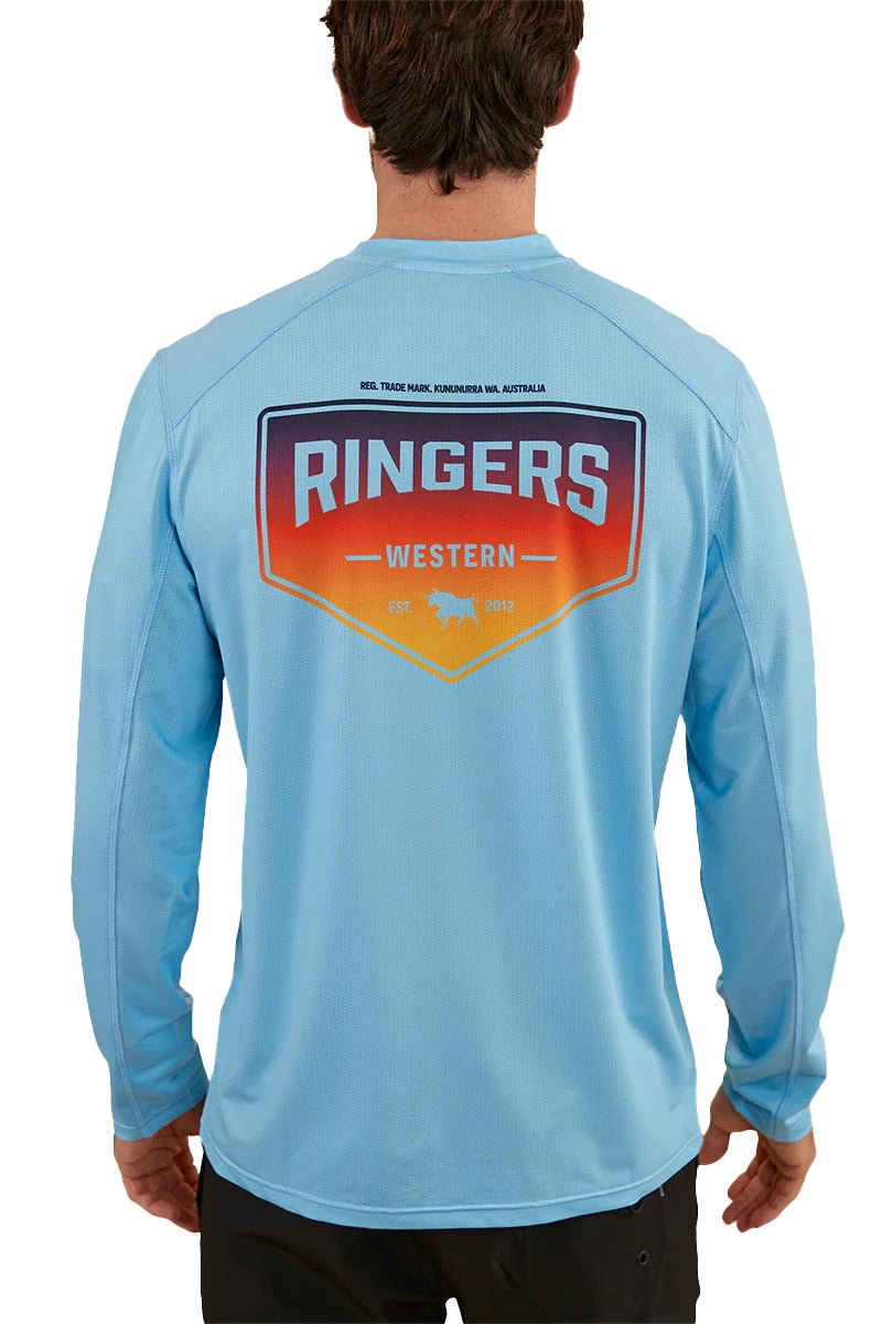 Ringers Western Unisex Squadron UV L/S Tee (423003RW) Sky Blue [GD]