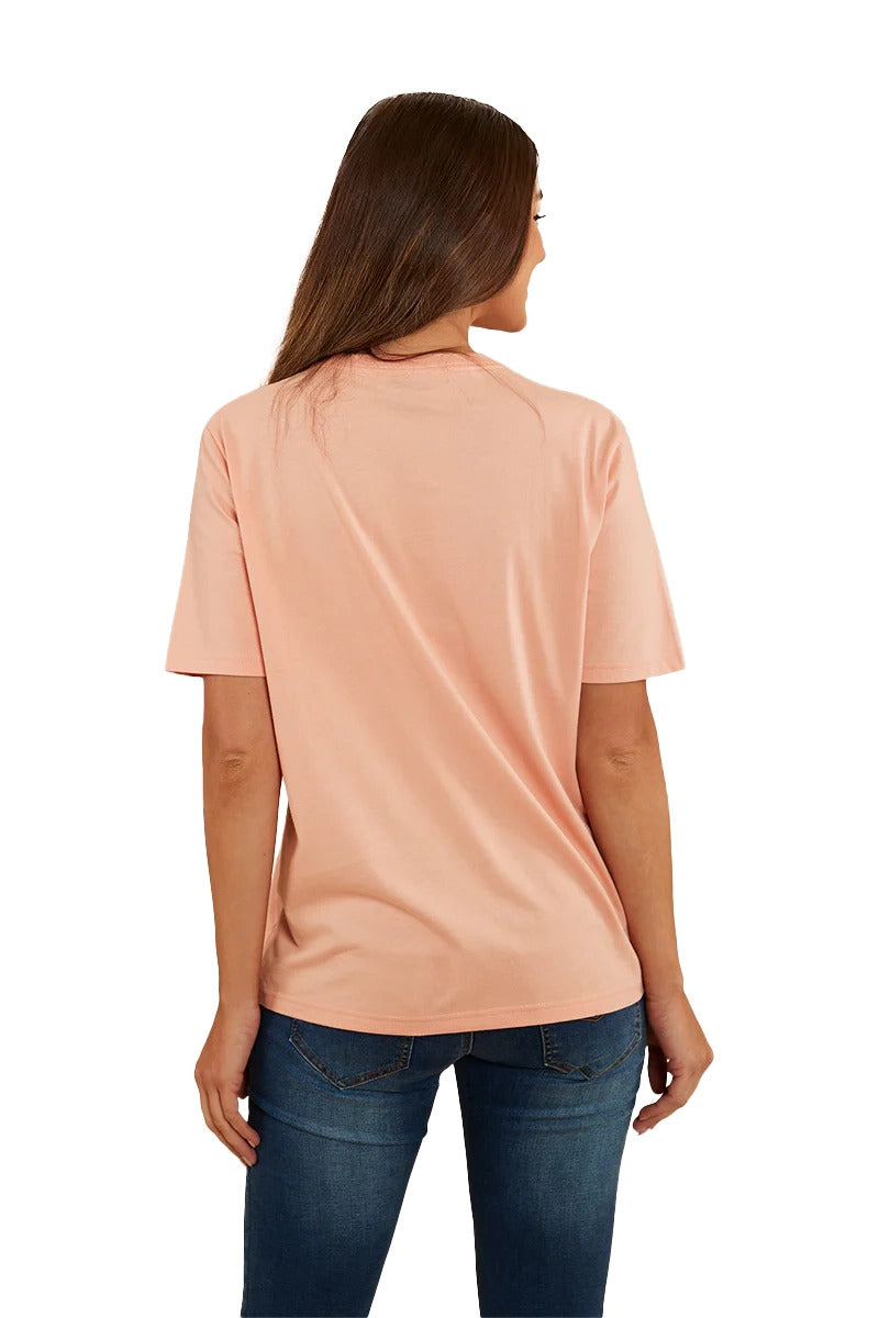 Ringers Western Womens Somerset Loose Fit S/S Tee (222149RW) Peach  [GD]