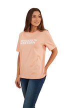 Ringers Western Womens Somerset Loose Fit S/S Tee (222149RW) Peach  [GD]