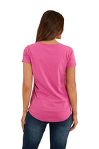 Ringers Western Womens Country Girls S/S V Neck Tee (222152RW) Candy [GD]