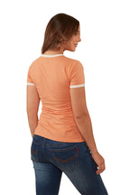 Ringers Western Womens Melrose Classic Fit S/S Tee (221153RW) Coral [GD]