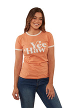 Ringers Western Womens Melrose Classic Fit S/S Tee (221153RW) Coral [GD]