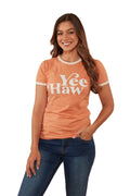 Ringers Western Womens Melrose Classic Fit S/S Tee (221153RW) Coral [GD]