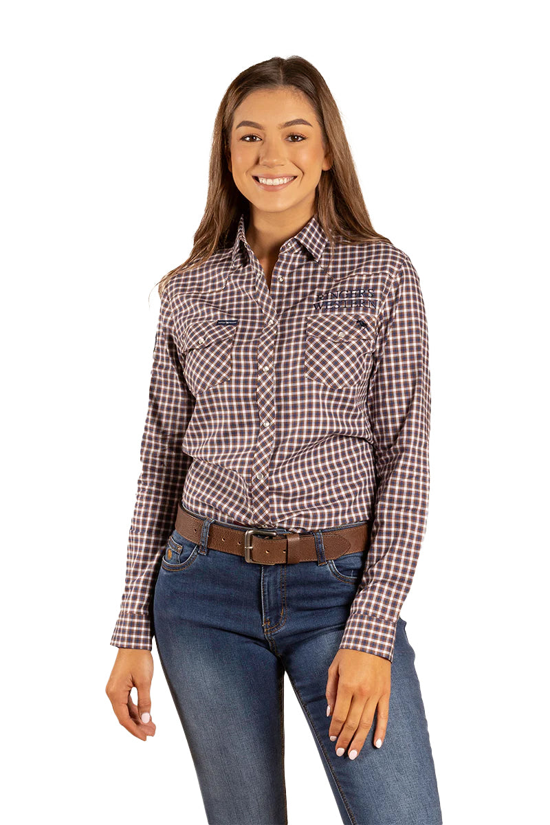 Ringers Western Womens Maverick Western L/S Shirt (221161RW) Wood [GD]