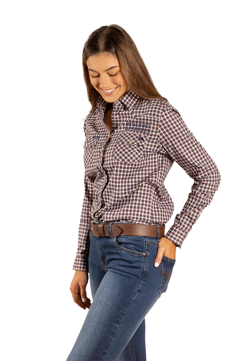 Ringers Western Womens Maverick Western L/S Shirt (221161RW) Wood [GD]