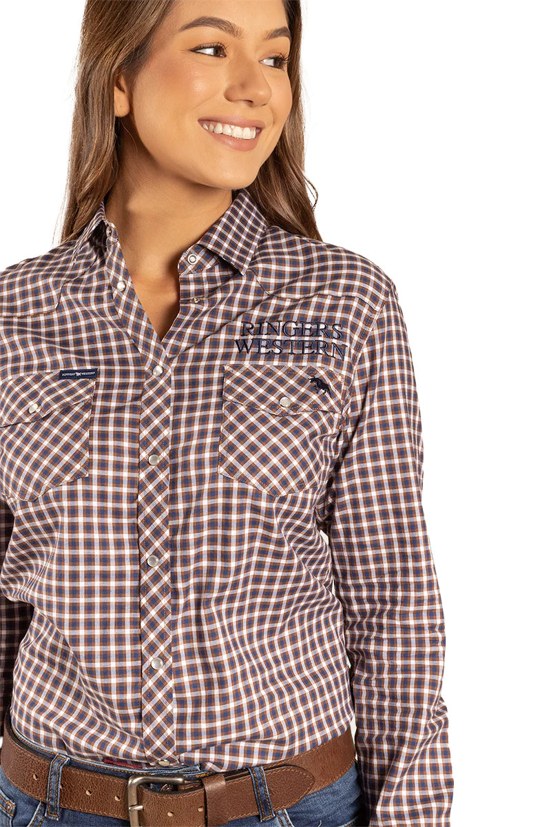 Ringers Western Womens Maverick Western L/S Shirt (221161RW) Wood [GD]