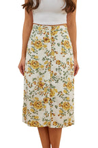 Ringers Western Womens Rosabel Midi Skirt (222138RW) White/Yellow   [SD]