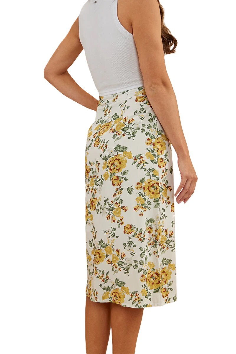 Ringers Western Womens Rosabel Midi Skirt (222138RW) White/Yellow   [SD]