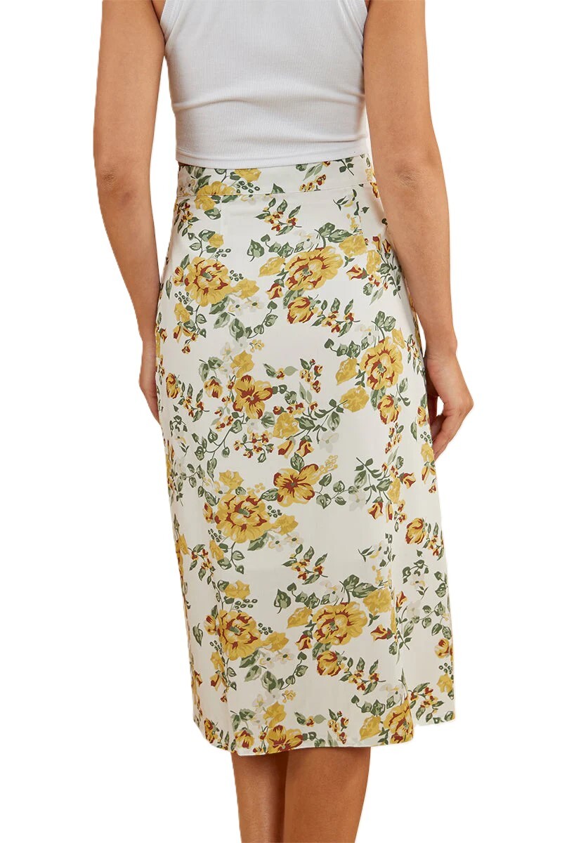 Ringers Western Womens Rosabel Midi Skirt (222138RW) White/Yellow   [SD]
